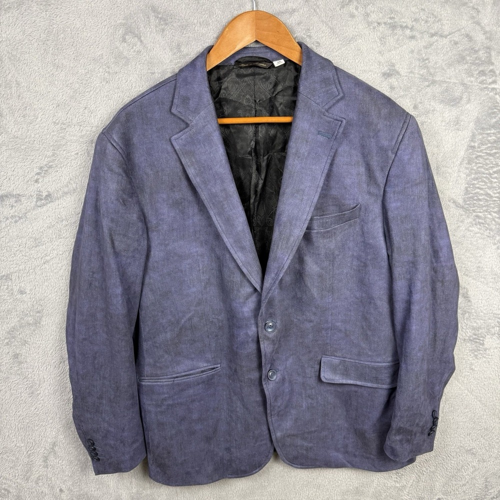 Robert Graham Men's Blazer Sport‎ Coat Blue 46 Tailored Fit Preppy Career